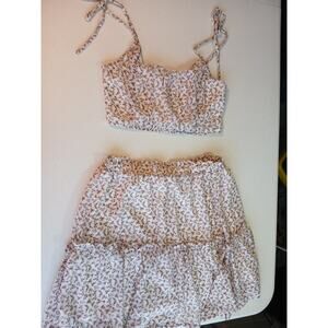 Forever 21 top and skirt set size S Coquette with tiny flowers ready for summer